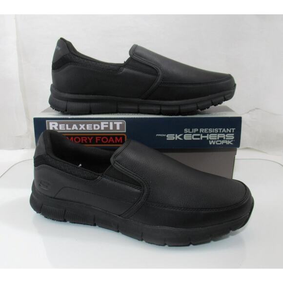 Men\'s Skechers Work Nampa Groton Relaxed Fit Slip Resistant Shoes Black Size 11 main image 6